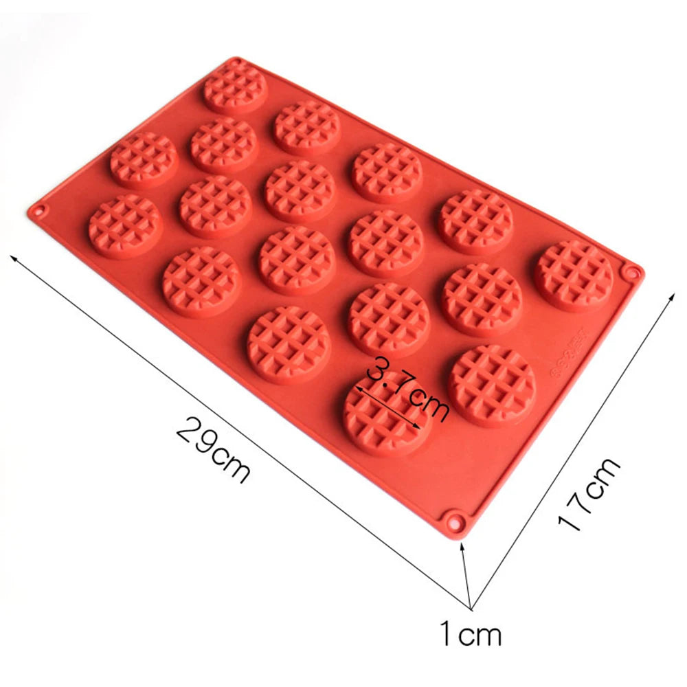 DIY Round Waffle Silicone Mold – Food‑Grade Chocolate, Candle & Baking Tool