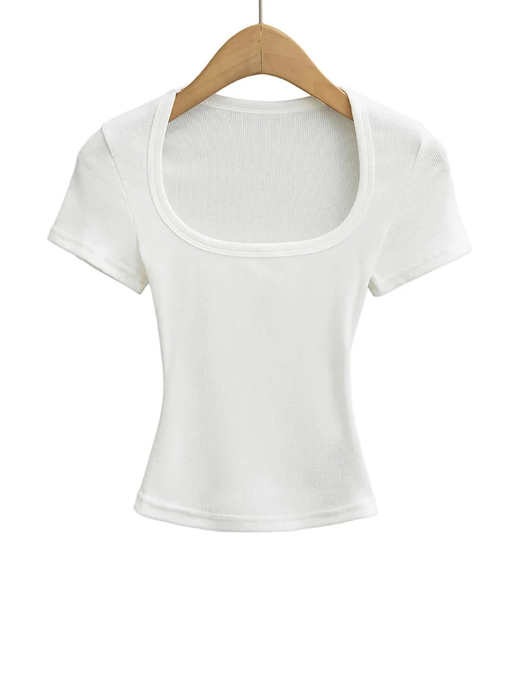 Women’s Square Collar Summer Crop Top