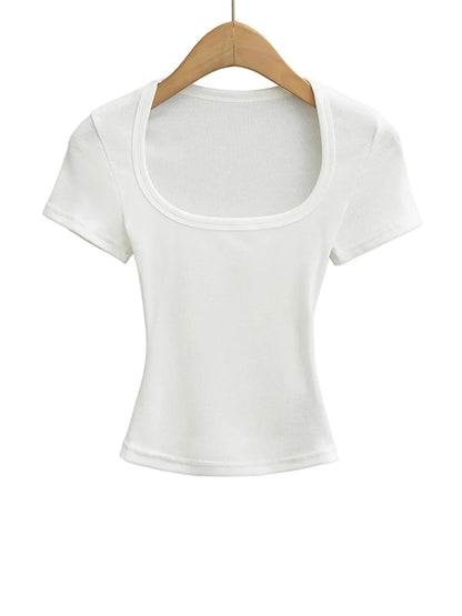 Women’s Square Collar Summer Crop Top