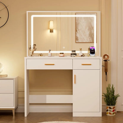 LED Vanity Dressing Table with Charging Station