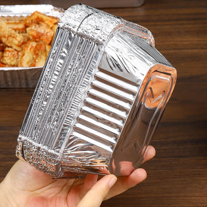 10‑Pack Rectangular Aluminum Foil Trays – Disposable Air Fryer & BBQ Food Containers