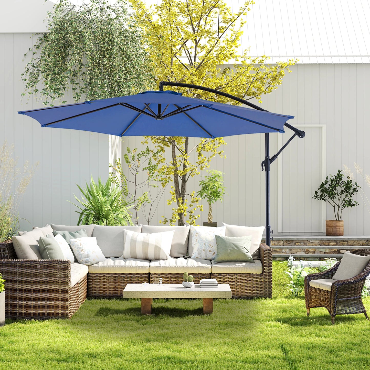 10FT Cantilever Patio Umbrella with Tilt — UV Protection