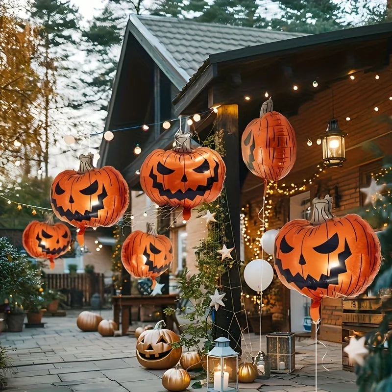 5PCS Halloween Decoration Balloons Terror Foam Pumpkin Balloon Haunted House Room Halloween Party Spooky Decor Supplies