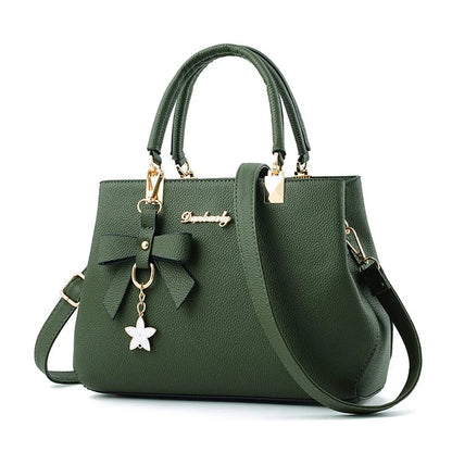 Elegant Floral Shoulder Bag (6 Colors, PU Leather, Sweet Bowknot Crossbody Tote)