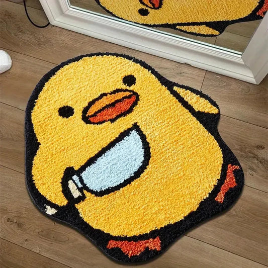 Cute Duck Machine‑Washable Floor Mat for Bedroom & Living Room Décor