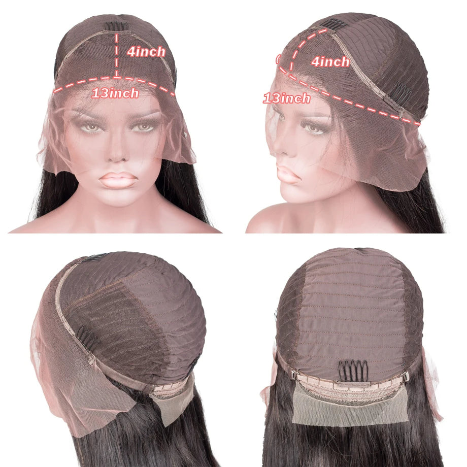 4/613 Balayage Brown Blonde 13x4 Straight Lace Front Wig Colored Human Hair Wigs For Women Body Wave Wig 613 HD Lace Frontal Wig