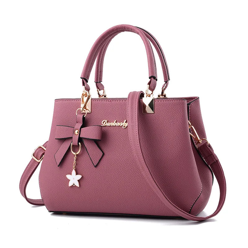 Elegant Messenger Bag – Flower Pendant Shoulder Tote