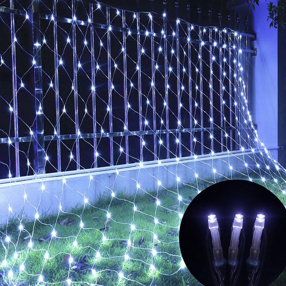 LED Net Mesh Fairy Lights – Outdoor Waterproof Curtain String Lights (Multiple Sizes, 110V/220V)
