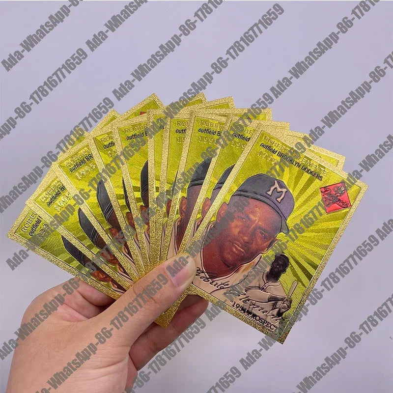 Classic 18 Types famous baseball player gold foil small cards for collection Gift and commemoration