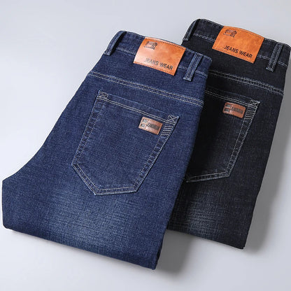 Men’s Stretch Regular Fit Jeans (Business Casual, Classic Straight Denim)