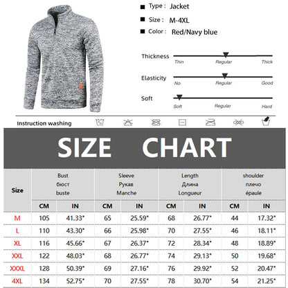 Men's Thick Half Zipper Pullover Turtleneck Sweatshirts