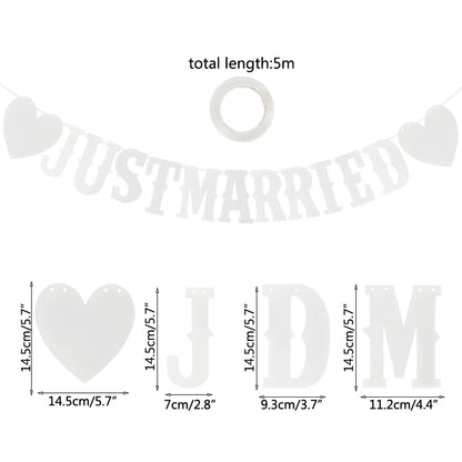 68cm * 48cm Wedding Photo Booth Props Just Married Photobooth Party Backdrop Decoration Bridal Bachelorette Supplies