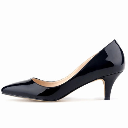 Women Pumps Classic Sexy Pointed Toes 5cm Low Med Kitten High Heels Shoes Spring Brand Design Dress Wedding Shoes Big Size 35-42