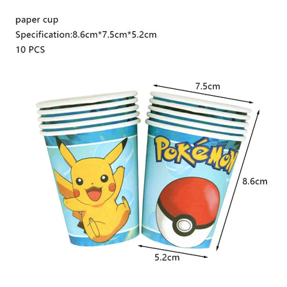 Pikachu Birthday Party Decoration Set (Backdrop · Balloons · Tableware · Kids Party Kit)