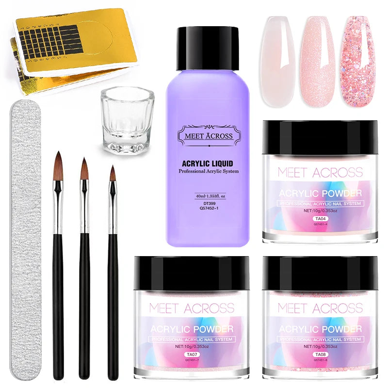 Acrylic Powder Set- Clear /Pink/ Nude