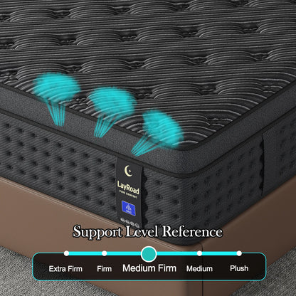 12/14" Hybrid Mattress — Memory Foam + Springs, Multiple Sizes LayRoad