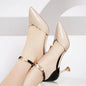 Women Fashion Sweet Pointed Toe Buckles Strap Stiletto Heels Lady Cool Red Party Heel Shoes White Heels