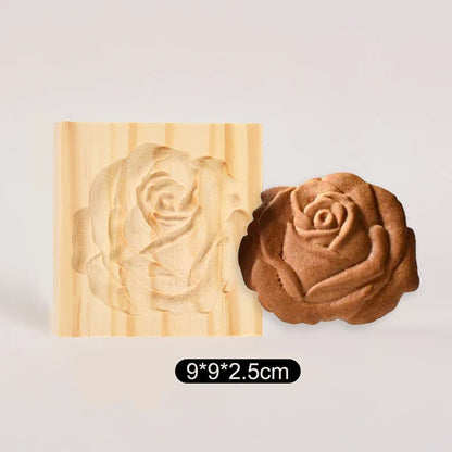 Wooden Cookie Mold Cutter Wooden Gingerbread Cookie Moulds DIY Shortbread Pastry Mold Bakery Gadgets Kitchen Baking Accessories