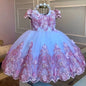 Custom Pink &amp; Purple 3D Floral Flower Girl Dress (Wedding · First Christmas · Birthday Party · Cap Sleeves)