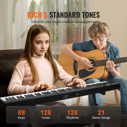 SucceBuy 88‑Key Folding Piano – Bluetooth & MIDI Portable Rechargeable Digital Keyboard for Beginner Practice