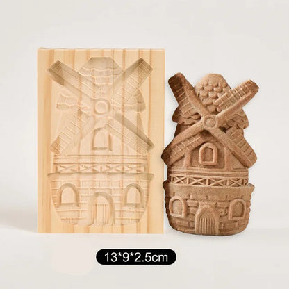 Wooden Cookie Mold Cutter Wooden Gingerbread Cookie Moulds DIY Shortbread Pastry Mold Bakery Gadgets Kitchen Baking Accessories