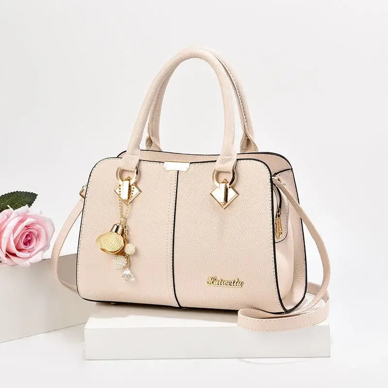 Women’s Large PU Shoulder Bag – Portable Bucket Crossbody Tote