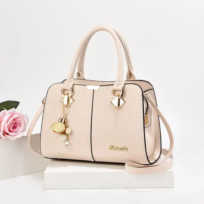 Women’s Large PU Shoulder Bag – Portable Bucket Crossbody Tote