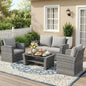 All‑Weather Wicker Patio Sofa with High Backrest & Wide Armrests