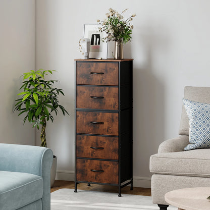 5‑Drawer Fabric Cabinet – 48" Living Room Storage