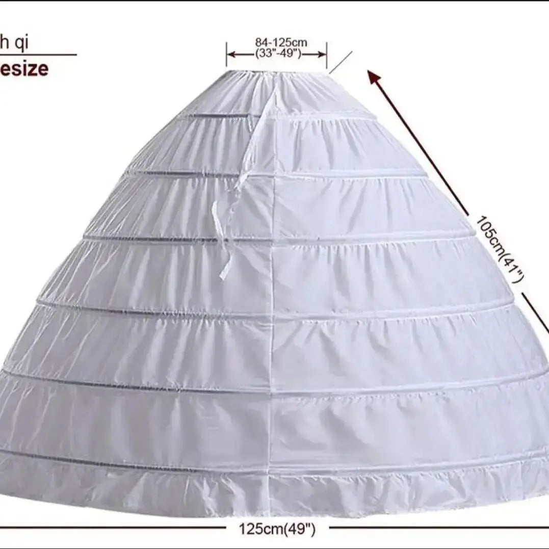 6 Hoop 3 Hoop 8 HoopCrinoline Black White Long Wedding Petticoat Ball Gown Dress Underskirt Skirt Half Slips Wedding Accessories