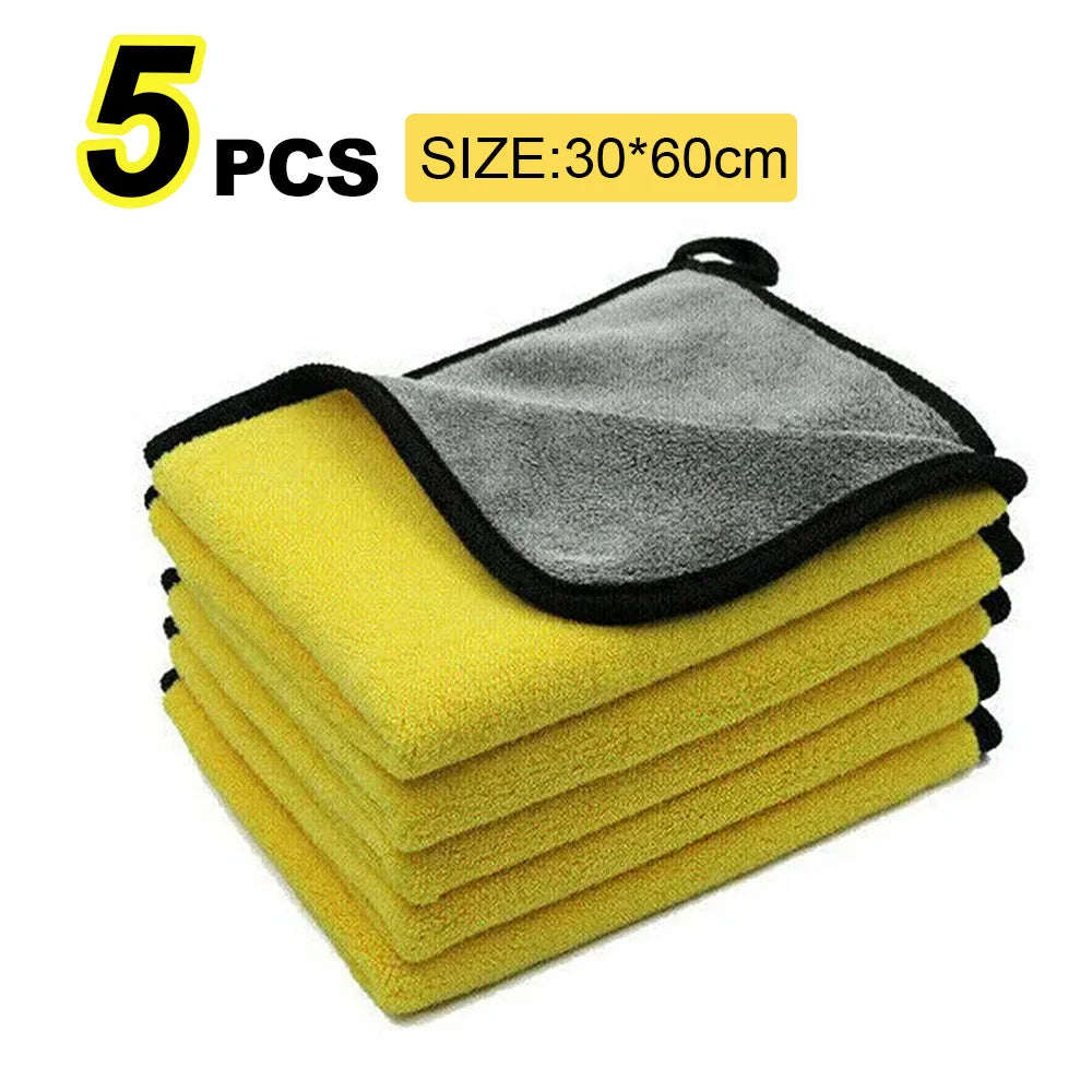 Car Wash Microfiber Towel 30x30/60CM for Car Cleaning and Drying, Hemmed Car Care Cloth, Detailing Car Wash Towel.