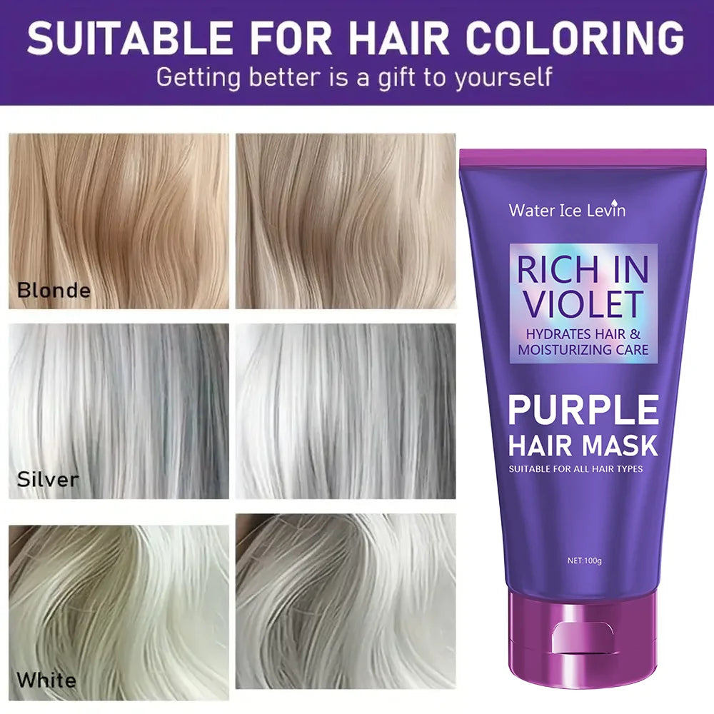 Purple Repair Damaged Hair Mask- Keratin Deep Nourishing Dry Frizzy Collagen Magical -5 Second to Soft Shiny Hair