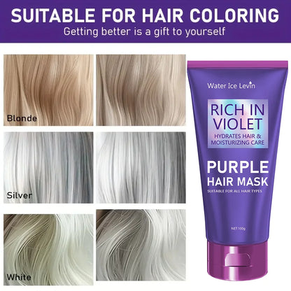 Purple Repair Damaged Hair Mask- Keratin Deep Nourishing Dry Frizzy Collagen Magical -5 Second to Soft Shiny Hair