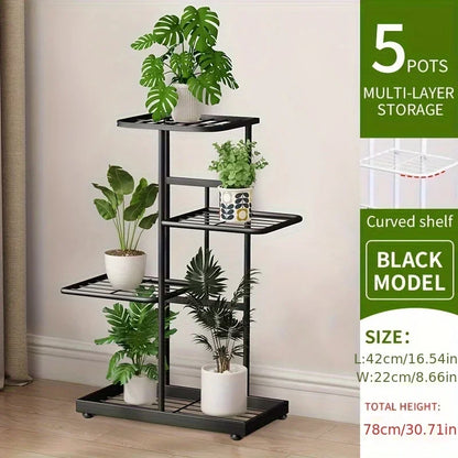 Multi‑Tier Iron Plant Stand – 4/5/6‑Layer Flower Shelf