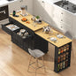 80"–48" Extendable Kitchen Island with Power Outlet & Storage