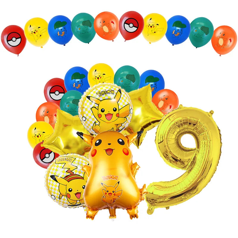 Pikachu Birthday Party Decoration Set (Backdrop · Balloons · Tableware · Kids Party Kit)