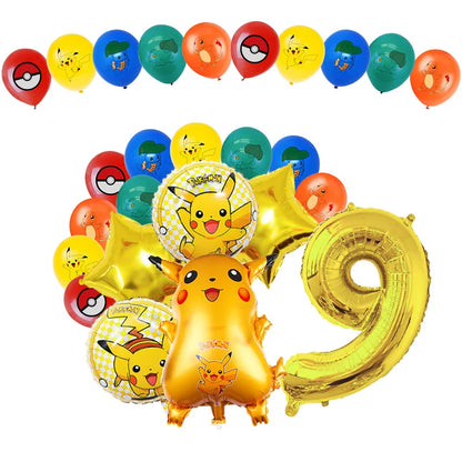 Pikachu Birthday Party Decoration Set (Backdrop · Balloons · Tableware · Kids Party Kit)
