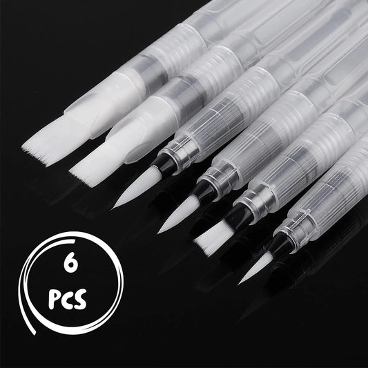 Watercolor Brush Pens, 6 pcs,