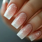24pcs Gold Stripe Press‑On Nails – Long Square Full Cover Tips