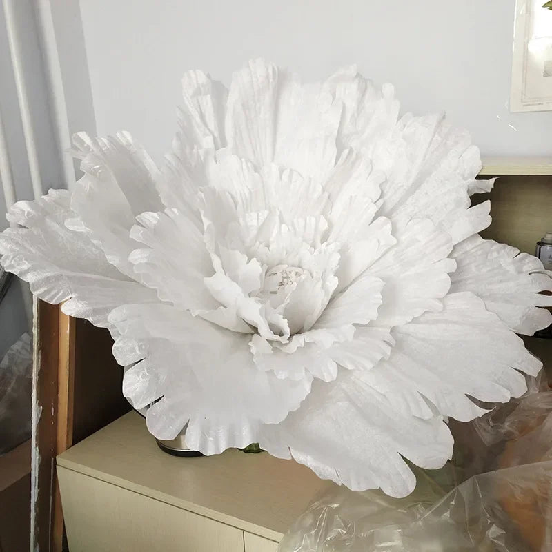 DIA 30-80cm Artificial Large Peony Flower Head Fake Flower Wedding Decoration Window Photo Studio Props Flower Home Decor
