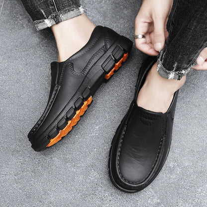 Men’s Four‑Season Anti‑Slip Chef Shoes – Oil‑Resistant, Soft‑Sole, Business Casual Work Leather
