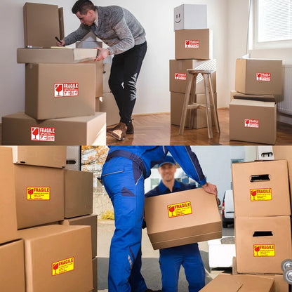 500PCS Fragile Stickers (Waterproof · Tear‑Resistant · Handle With Care Labels)