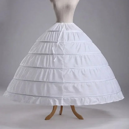 White 6‑Hoop Petticoat (Ball Gown Wedding &amp; Quinceañera Underskirt)