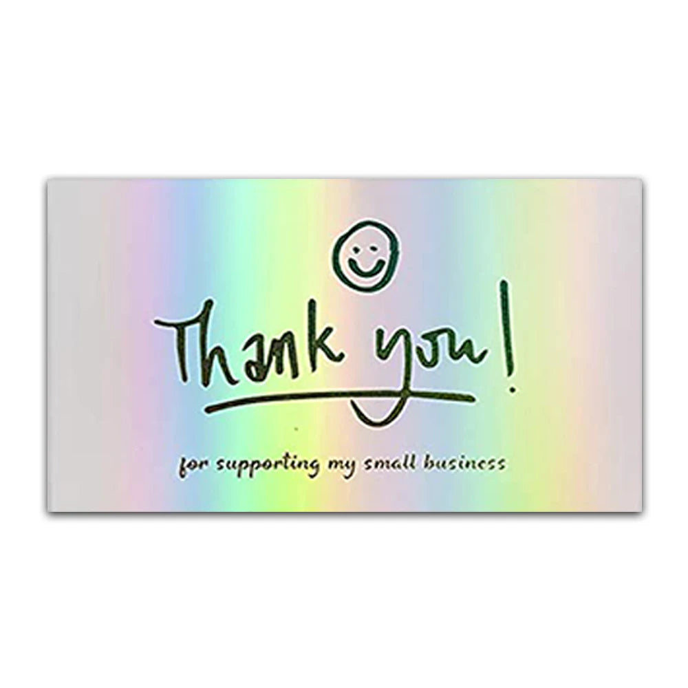 30pcs Thank You Card For Supporting Business Package Decoration "Gorgeous Thanks" Business Card Laser card Handmade With Love