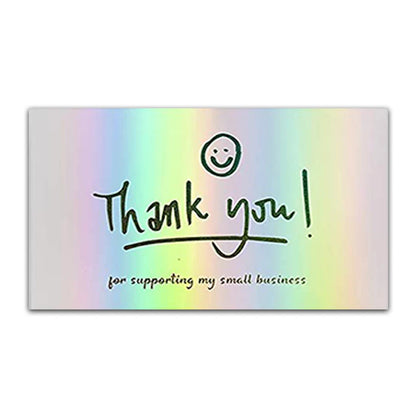 30pcs Thank You Card For Supporting Business Package Decoration "Gorgeous Thanks" Business Card Laser card Handmade With Love