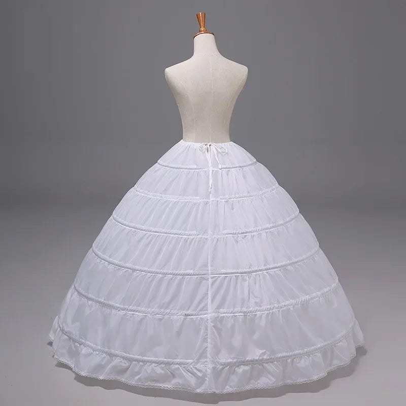 White 6‑Hoop Petticoat (Ball Gown Wedding &amp; Quinceañera Underskirt)