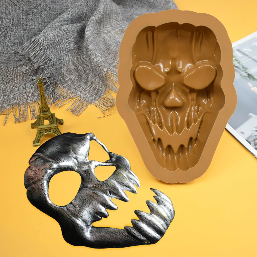 Halloween Mask Design Cake Mold Skull Design Chocolate Mold Halloween Silicone Cake Mould Kitchen Bakeware Dessert Tools