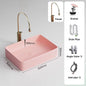 Pink Ceramic Vessel Sink – Modern Countertop Basin with Drain