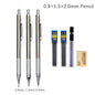Full Metal Automatic Mechanical Pencil Set (0.3 -0.5 -0.7 -0.9 -1.3 -2.0mm)