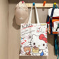 Sanrio Hello Kitty Canvas Shoulder Tote – Large Capacity